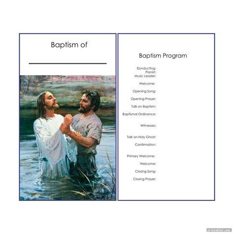 Lds Baptism Program Template Word