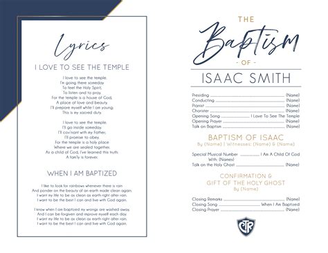 Lds Baptism Program Word Template Free