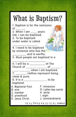 Lds baptism questions. John 1:29 tells us, "John seeth Jesus coming unto him, and saith, Behold the Lamb of God, which taketh away the sin of the world.". When we make the choice to be baptized, we make the choice to begin following in the footsteps of the Savior. Baptism is the first "saving" ordinance. That means it's the first promise we make on the path ... 
