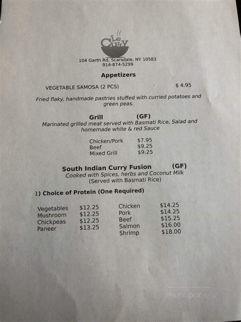 Le Curry - Scarsdale, NY Restaurant Menu + Delivery Seamless