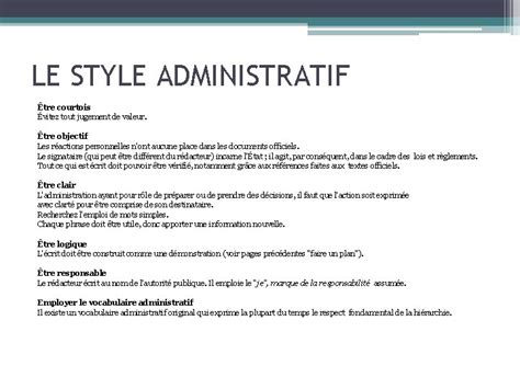 Le Style Administratif