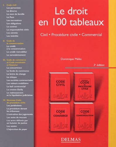 Le droit en 100 tableaux : Civil, Procédure civile, Commercial