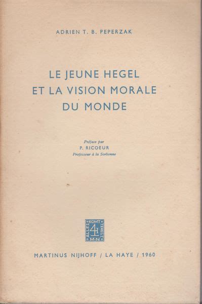 Le jeune hegel et la vision morale du monde. - Handbuch ammoniak - booster - kompressor.