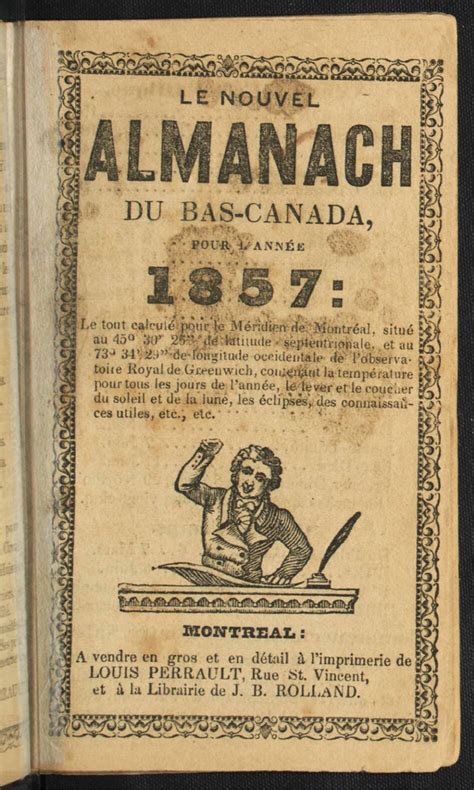 Le nouvel almanach du bas canada pour l'année 1863. - Manual de primavera p6 en espanol.