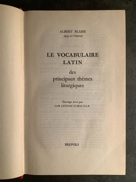 Le vocabulaire latin des principaux thèmes liturgiques. - 5hp briggs and stratton repair manual model 274466.