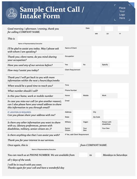 Lead Call Intake Form/Script Script, Call, Form