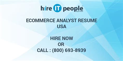 Lead Ecommerce Analyst Resume - Hire IT People