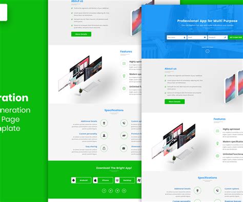 Lead Generation Landing Page Template UI Elements