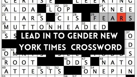 Lead in to gender nyt crossword clue. Here is the answer for "Lead-in to gender Crossword Clue" NYT Crossword clue.This clue is from Newyork times crossword clues dated December 1 2023 as latest. Here we post answers for all hard crossword puzzles. Search thousands of crossword clues on DailyThemedCrossword.com and get answers for free. 