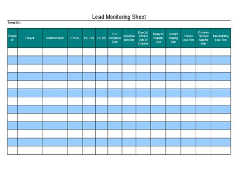 Lead monitoring sheet