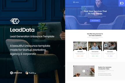 LeadData Lead Generation Unbounce Landing Page Template Web design