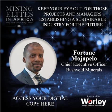 Leadership profile: Fortune Mojapelo - CEO, Bushveld …