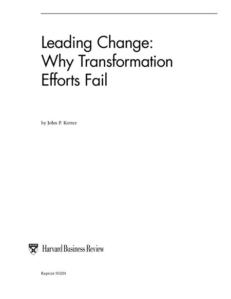 Leading change: why transformation efforts fail IEEE Journals ...