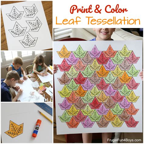 Leaf Tessellation Collaborative STEM Art Project Frugal Fun For Boys