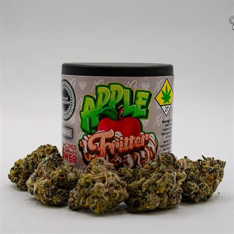 Apple Fritter, a true hybrid weed strain, is known for its powerful and relaxing high. Put out by Lumpy's Flowers, the Apple Fritter marijuana strain is a reported cross of Sour Apple and Animal Cookies.It's a great hybrid, combining the stone of GSC with the energy of a diesel.Apple Fritter cannabis has a flavor and aroma that come off as sweet and earthy, with a light, cheesy, apple pastry .... 