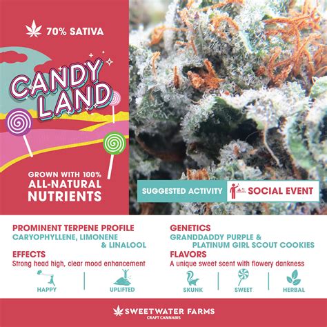 Get details and read the latest customer reviews about Candyland by Pacific Green Growers on Leafly. Leafly. Shop legal, local weed. Open. advertise on Leafly.. 