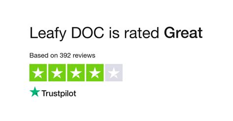 Do you agree with Leafy DOC's 4-star rating? Check out what 357 people have written so far, and share your own experience. | Read 101-120 Reviews out of 351. Do you agree with Leafy DOC's TrustScore? Voice your opinion today and hear what 357 customers have already said. ... Veriheal. veriheal.com • 1.3K reviews. 4.6. MMJ.com | Medical ...