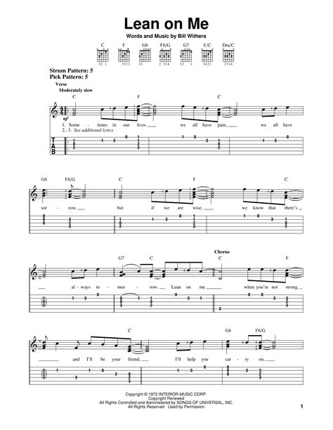 Lean On Me Guitar Chords Easy