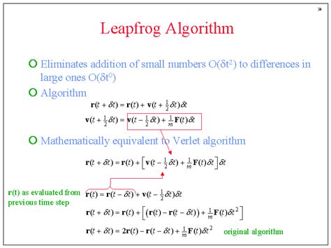 Leapfrog algorithm.  THE LEAPFROG ALGORITHM Jul 13, 2020 · Learn about the leapfrog method,...