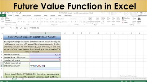 Learn Future Value Function in Excel (Ordinary Annuity) YouTube