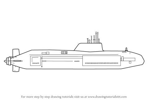 Learn How To Draw A Submarine Military Step By Step Drawing Tutorials