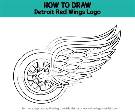 Learn How To Draw Detroit Red Wings Logo Nhl Step By Step Drawing Tutorials