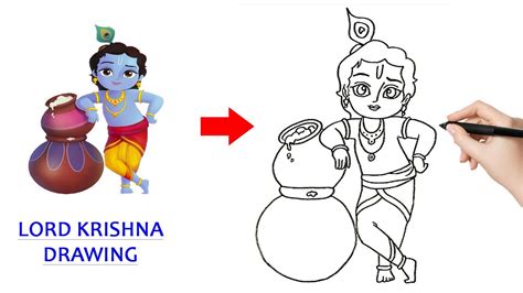 Learn How to Draw Bal Krishna (Hinduism) Step by Step Drawing Tutorials