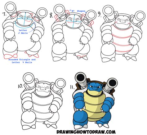Learn How to Draw Blastoise from Pokemon (Pokemon) Step by Step