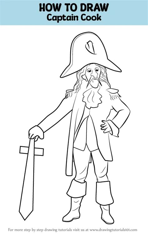 Learn How to Draw Captain Cook (Mascots) Step by Step Drawing Tutorials