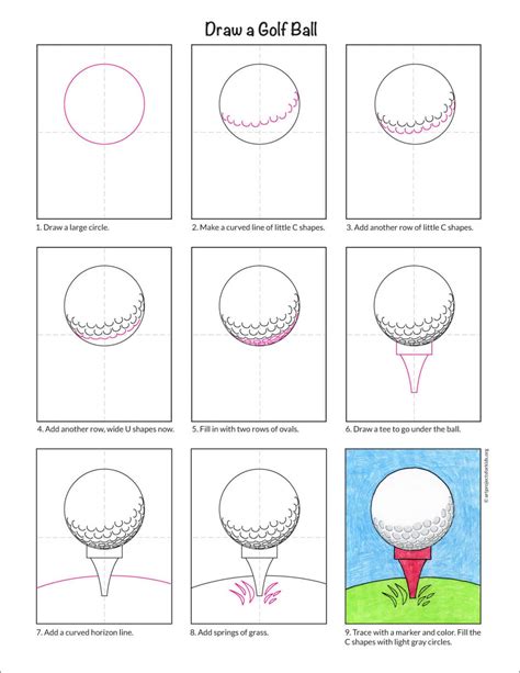 Learn How to Draw Golf Ball Easy StepbyStep Drawing Tutorial for