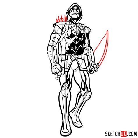 Learn How to Draw Green Arrow Sketch Oliver Queen in 18 Steps