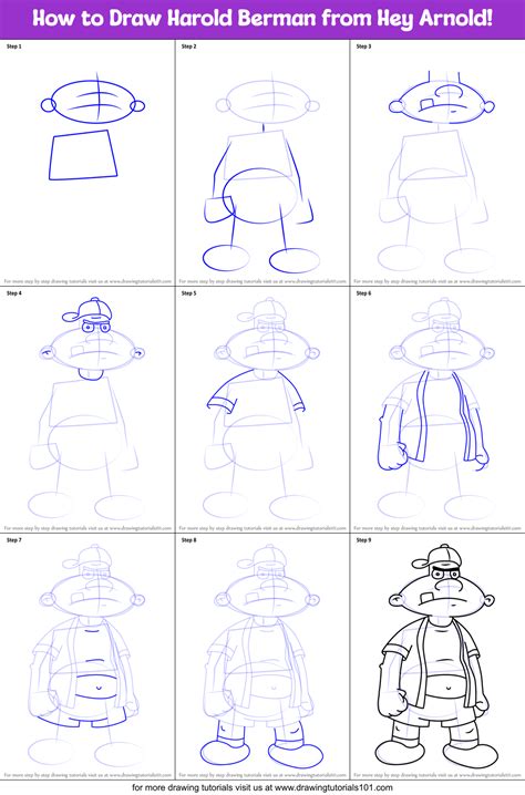 Learn How to Draw Harold Berman from Hey Arnold! (Hey Arnold!) Step by
