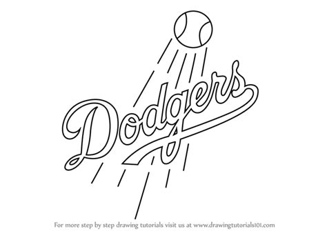 Learn How to Draw Los Angeles Dodgers Logo (MLB) Step by Step Drawing Tutorials