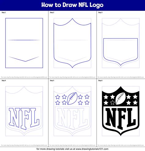 Learn How to Draw NFL Logo (NFL) Step by Step Drawing Tutorials