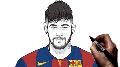 Learn How to Draw Neymar Jr. (Footballers) Step by Step Drawing Tutorials