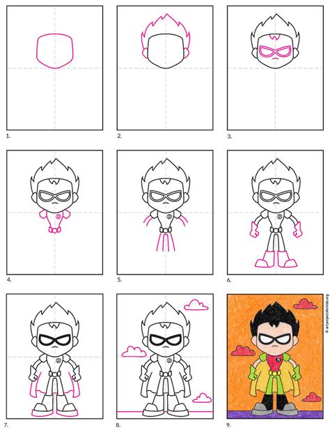 Learn How to Draw Robin from Teen Titans StepbyStep