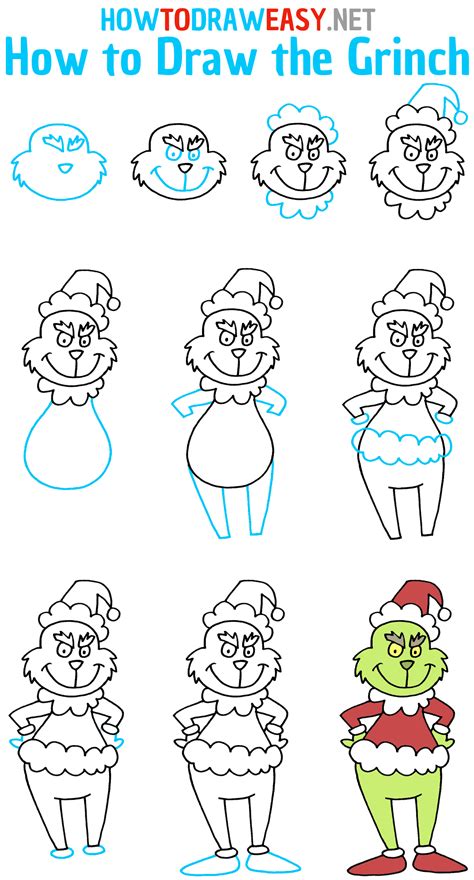 Learn How to Draw The Grinch Easy (Grinch) Step by Step Drawing Tutorials