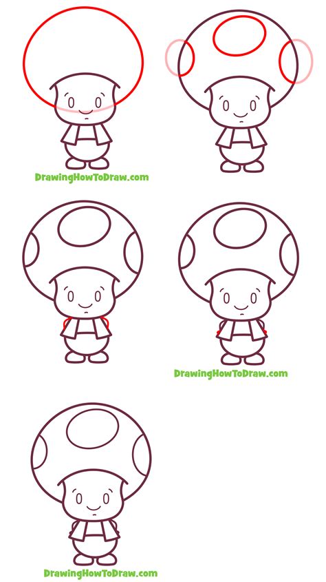 Learn How to Draw Toad from Super Mario (Super Mario) Step by Step
