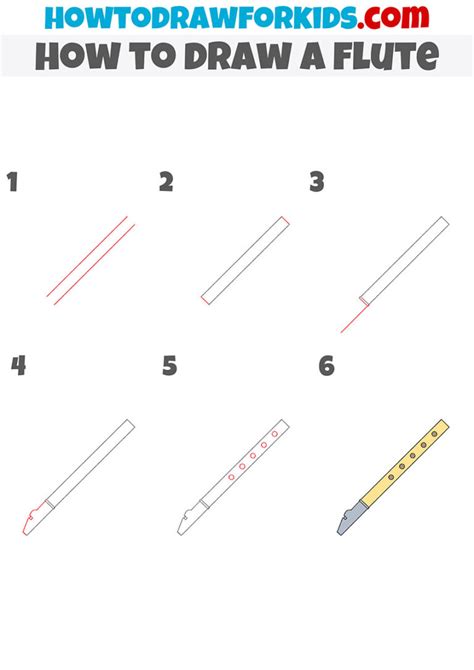 Learn How to Draw a Flute (Musical Instruments) Step by Step Drawing