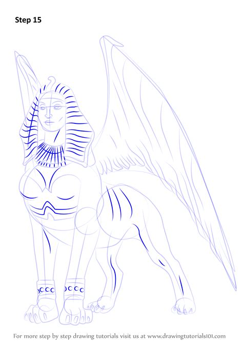 Learn How to Draw a Sphinx (Other Creatures) Step by Step Drawing