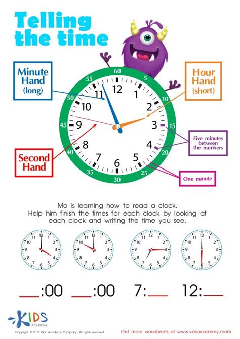 Learn To Tell Time Worksheets