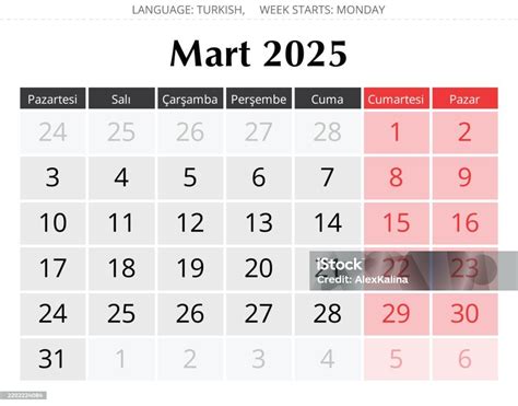 Learn Turkish: mart March.