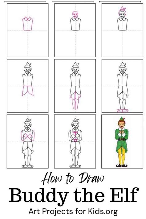 Learn how to draw Buddy the Elf with an easy stepbystep PDF tutorial