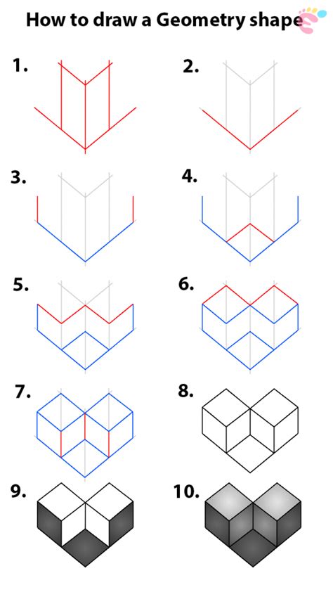 Learn how to draw a 3D Geometry Shape Easy drawings