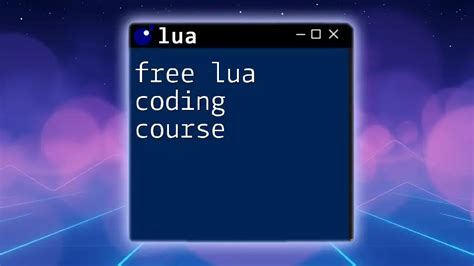 Learn lua coding free.  Learn Lua programming with this free, beginner-friendly course.  Disco...