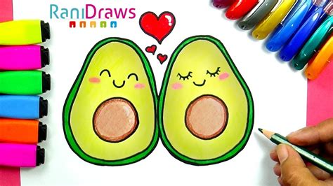 Learn to draw cute AVOCADOS EASY YouTube