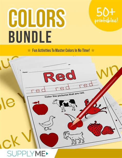 Learning Colors Bundle 50+ Printable Color Worksheets! SupplyMe