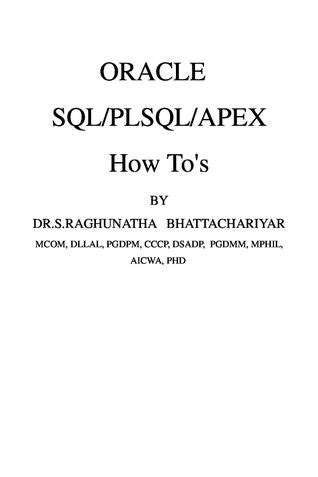 Learning How To Develop The Application With Oracle SQL, PLSQL, APEX