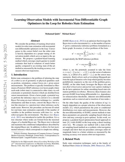 Learning Observation Models with Incremental NonDifferentiable Graph