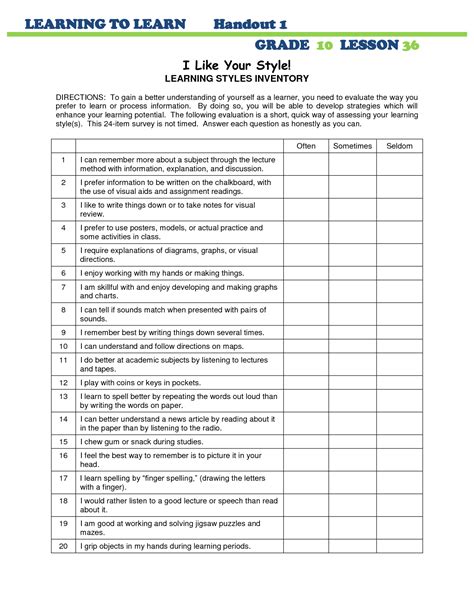 Learning Style Inventory Test